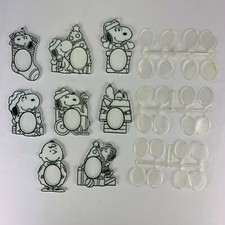 8 Variations VTG Peanuts RARE Christmas Ornament Frame United Feature Syndicate