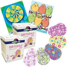 ® Bamboo Girls Eye Patches, 100-Pack Includes 2 Boxes and 2 Posters, Medium Size