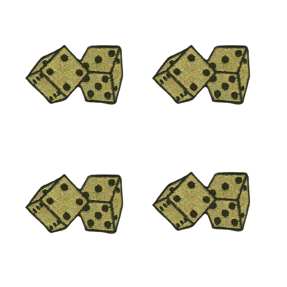 Double Dice Gambling (4-PAck)Iron On Patch: Red & Gold - Image 2 of 4