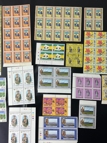Malaysia Mint Stamp Block Lot 1960's 1970's 1980's Rare Stamps - Bild 3 von 8