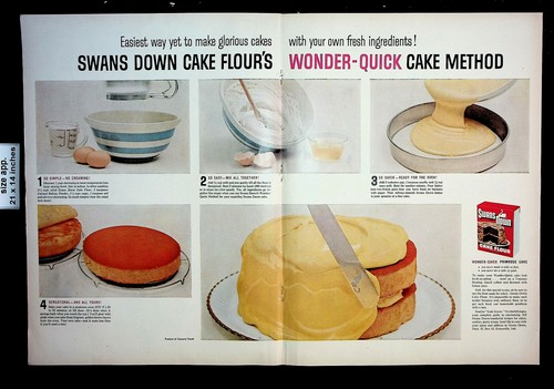 1954 Swans Down Cake Wonder-Quick Primrose Recipe Vintage Print Ad 26152
