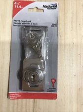 National Hardware VKA827 N206-953 Keyed Hasp Lock 4-1/2 Inch Chrome Plated