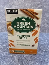 Green Mountain Pumpkin Spice Coffee Keurig 10 K-Cups Pods Exp 6/2026