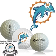 NFL Miami Dolphins • Golf Balls 12 pack • TaylorMade TP5 • Refinished