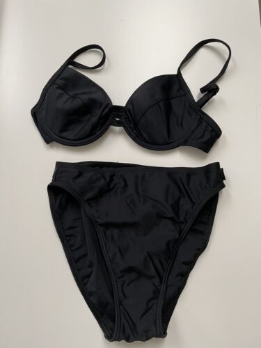 Seafolly schwarzer Bikini, A-B Cup, UK 8 XS BRANDNEU OHNE ETIKETT - Bild 1 von 4