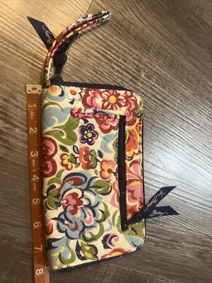 Vera Bradley Womens Colorful Floral Pockets Zipper Wristlet Wallet
