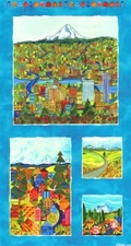 2.6 Yards Digital Cotton Fabric - Maywood Studio Quiltlandia Scenic Panel