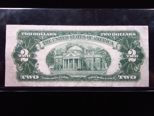 USA $2 1953 B A69168306A # UNITED STATES Note RED Seal Jefferson Dollars Money - Picture 2 of 2