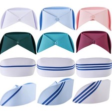 Thickened nurse hat female swallowtail hat hospital white pink blue bar hat clin