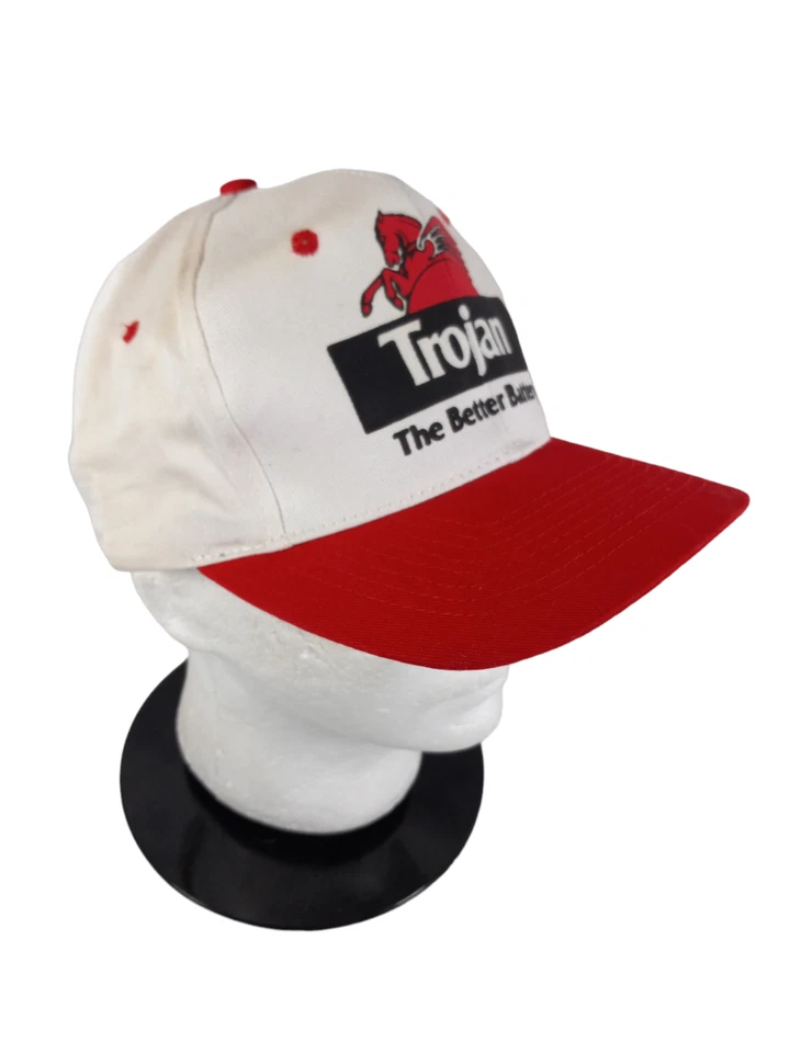 Trojan The Better Batería Snapback Sombrero Trucker Gorra Billete con Cable OSFM Rojo/Blanco Foto 3 de 4