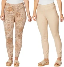 DG2 Diane Gilman Reversble Twill Ankle Jean Floral Animal M NWOT (643)