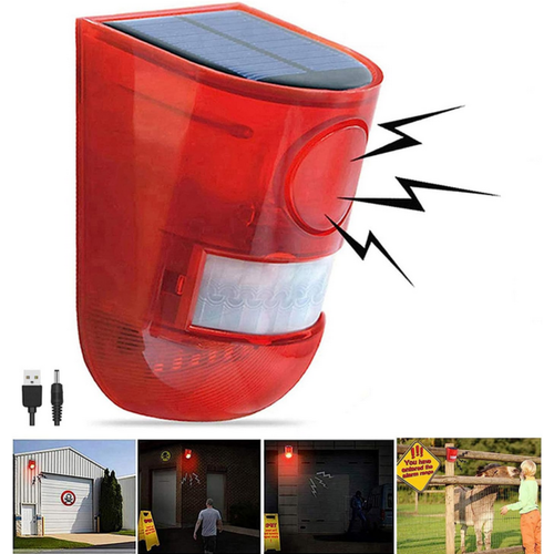 HULPPRE Upgraded Solar Outdoor Motion Sensor Alarm Dog Barking&Gunshot