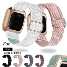 Nylon Strap Fabric Elastic Stretchable Watch Band For Fitbit Versa 3 / Sense