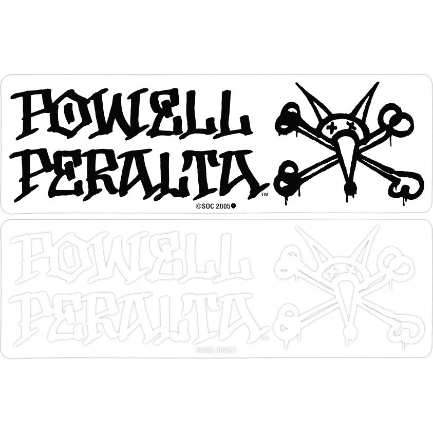 Powell Peralta Skateboard Sticker Vato Rat White/Clear 7" x 2.25"