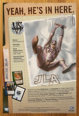 2005 Vs. System JLA TCG Print Ad/Poster Trading Cards Blue Beetle Alex Ross Art