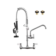 [New Upgrade] Brushed Nickel Commercial Kitchen Faucet with Pre-Rinse Sprayer...