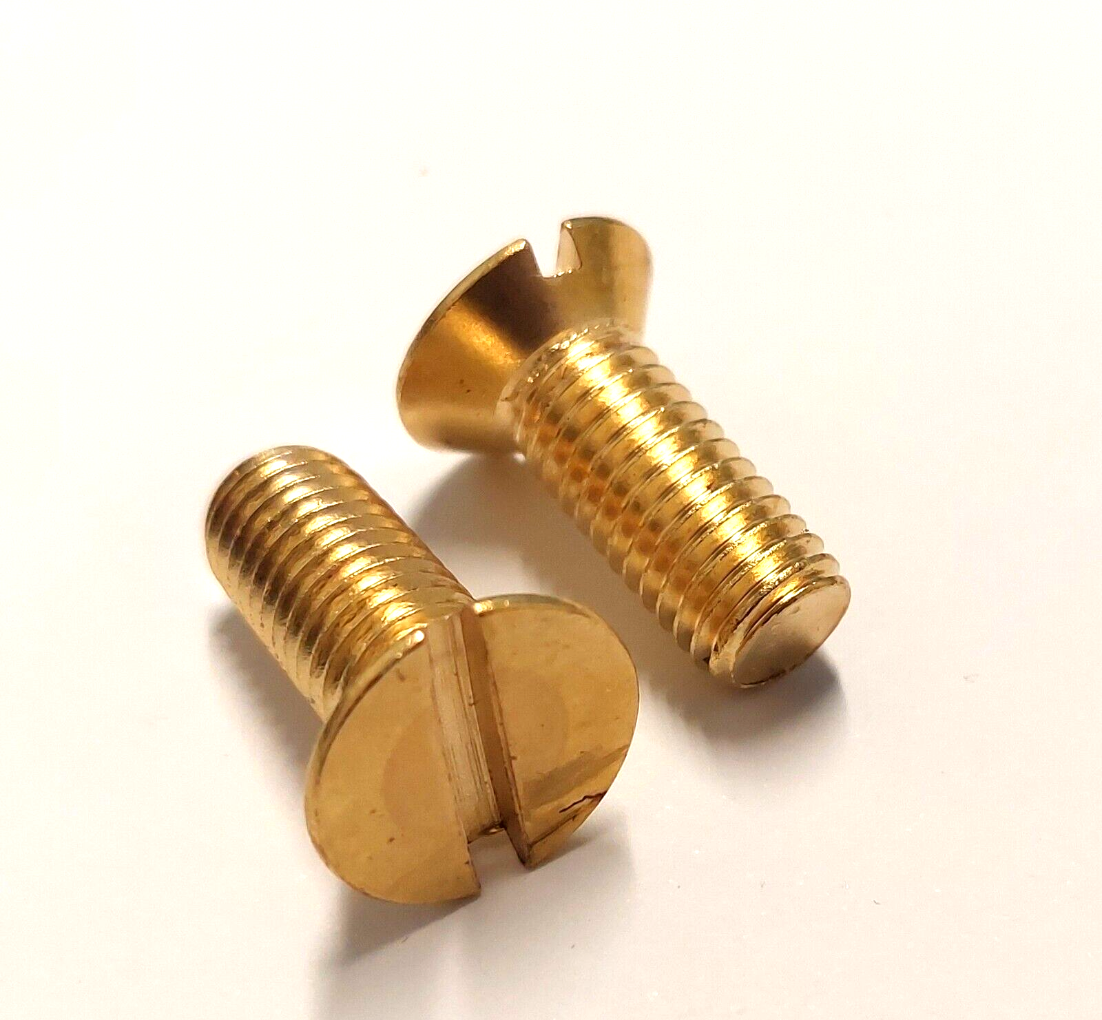 Qty 5 Countersunk Slot M10 (10mm) x 20mm Brass Low Tensile Class 4.6 ...