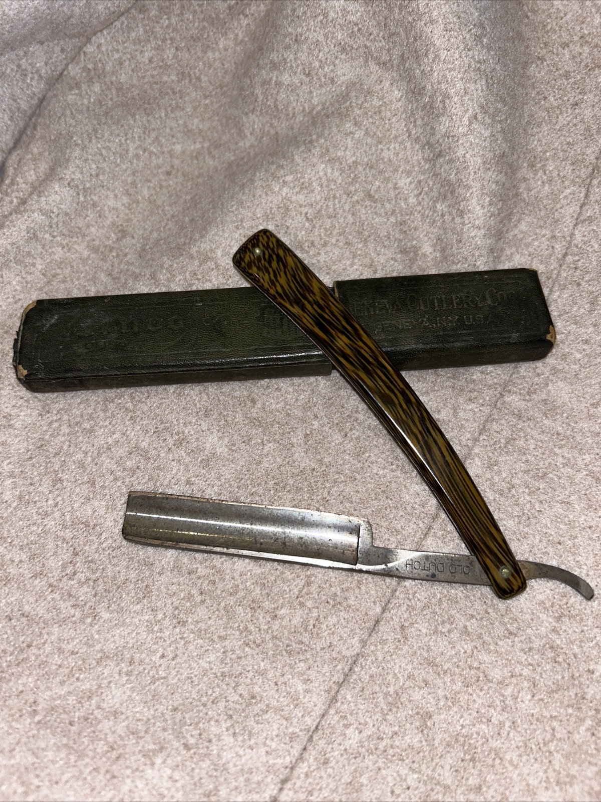 VINTAGE GENCO HEAD BARBER STRAIGHT EDGE SHAVING RAZOR Old Dutch GENEVA ...