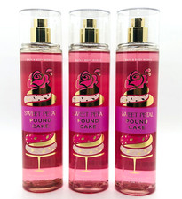 3-Pack Bath  Body Works Sweet Petal Pound Cake Fine Fragrance Mist Spray 8 oz