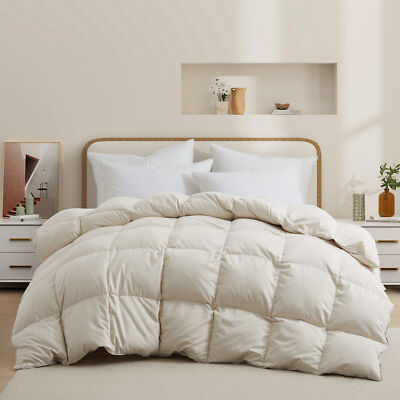 HOTEL Ultra Soft Cozy Sient Oversized Down Comforter, King or Queen Bed Blanket
