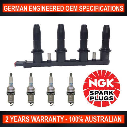 4x NGK Platinum Spark Plugs & Swan Ignition Coil Pack for Opel Corsa SL