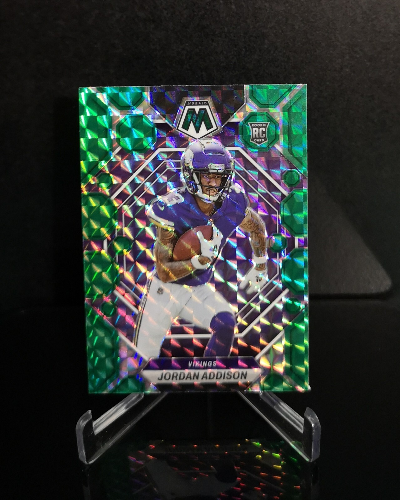 JORDAN ADDISON RC 💥 SP 2023 Panini Mosaic Green Prizm Rookie Variation No. 337