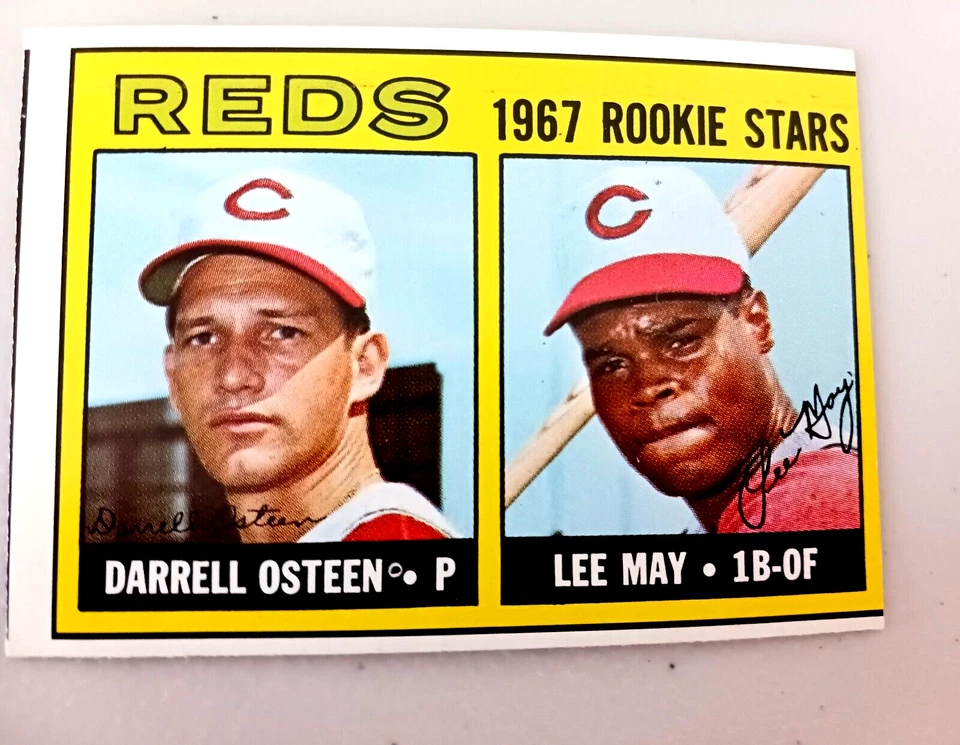 Lote de 9 1967 Topps Cincinnati Reds béisbol vintage DERON JOHNSON, LEE MAY RC Foto 2 de 4