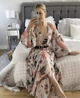 h&m chiffon floral dress
