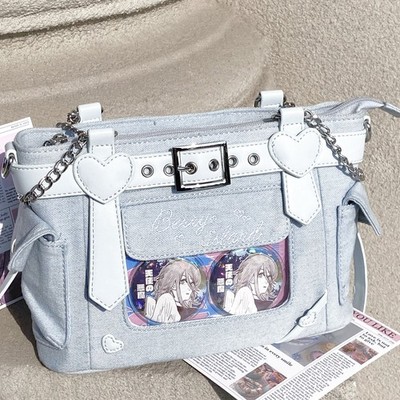 Denim Itabag Heart Chain Small Capacity Crossbody Anime Merch Display Handbag