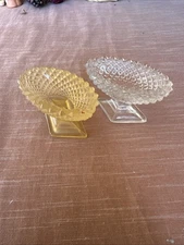 Lot Of Two Clear And Gold Depression Glass Salt Cellars
