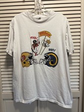 Vintage 49ers Vs Rams Graphic Logo Crew Neck T-Shirt Single Stitch Size XL