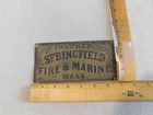 SPRINGFIELD FIRE & MARINE Mass.   Insured Sign. Hand Painted TIN Vintage!