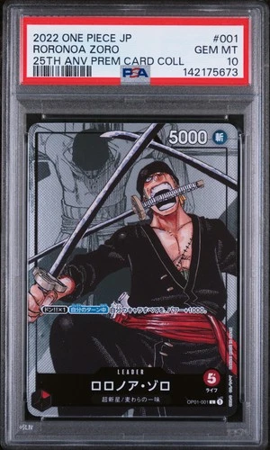 One Piece Roronoa Zoro 001/025 OP01-001 Japanese PSA 10 Gem Mint