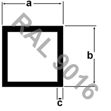 Alu Vierkantrohr pulverbeschichtet 1 Meter RAL 9016 Aluprofil Aluminium WEISS