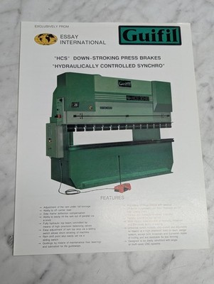 GUIFIL HCS 30-110 DOWN STROKING PRESS BRAKES HYDRAULICALLY SALES BROCHURE