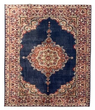 Authentic Hand Knotted Vintage Tabreez Wool Area Rug 10 x 7 Ft