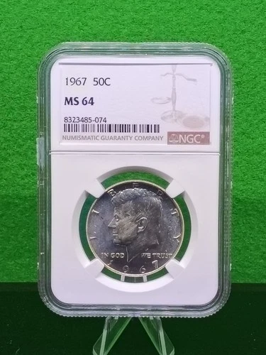 40% Silver 1967 MS64 Kennedy Half Dollar NGC Uncirculated 50C