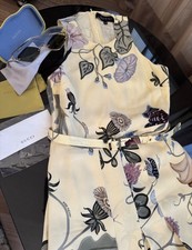 GUCCI DRESS FAMOUS PAINTER KRIS KNIGHT SILK PLEATED SKIRT SLEEVELES Sz 40 $2,950