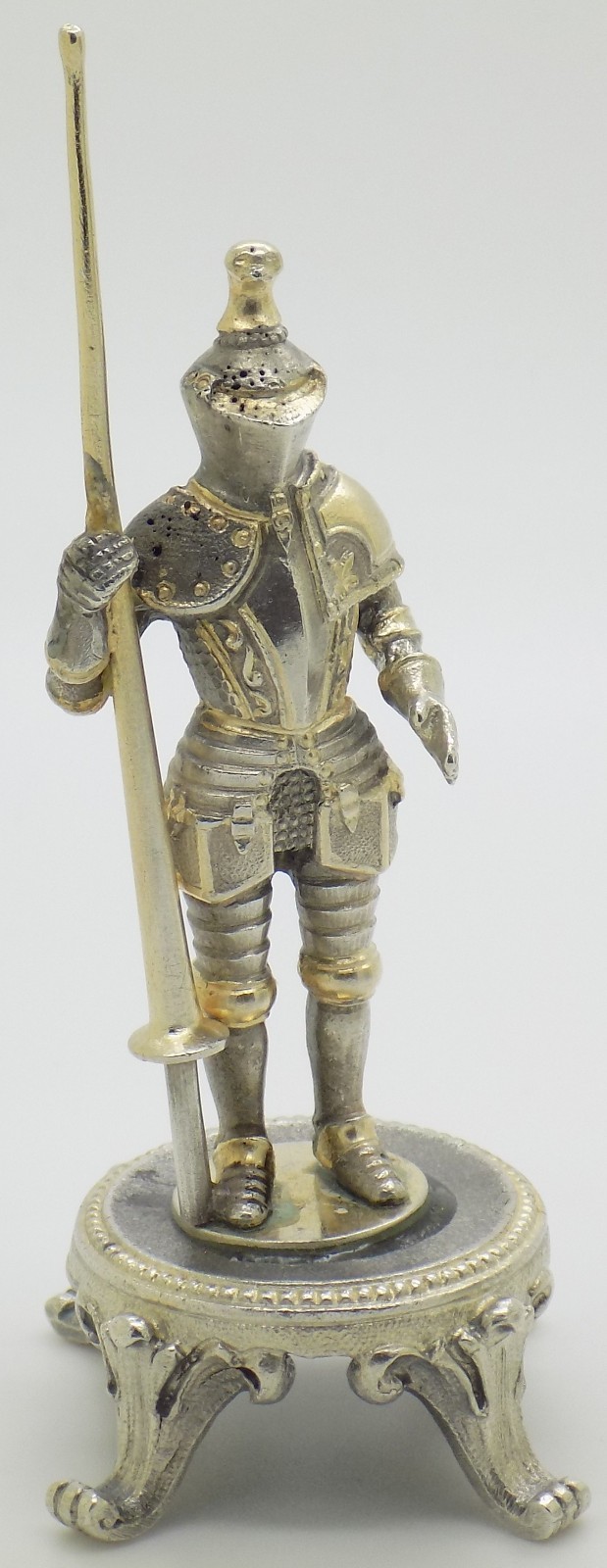 Vintage Italian Genuine Silver Medieval Knight Detailed Figurine Made in Milan