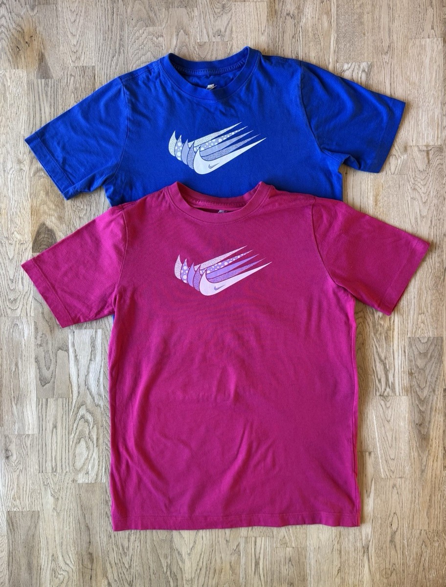 nike shirts pink and blue
