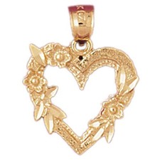 Heart Charm Pendant 14k Gold