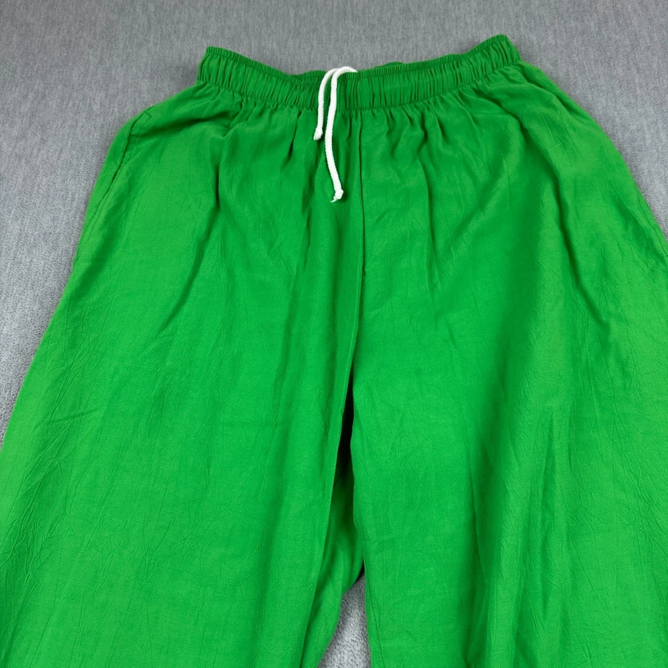 Pantalones de Colección Jams World Para Hombre Pequeños Verde Kelly Cordón Rayón Hechos en EE. UU. Foto 2 de 4