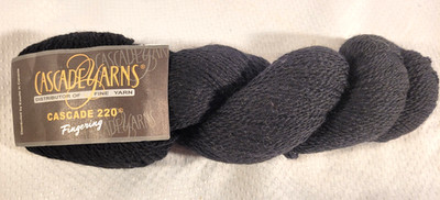 CASCADE Skein #8556 Black 100% Peruvian Highland Wool 273 yds/50g