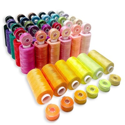 72 PCS Sewing Thread, Thread for Sewing Supplies, 36 Colors Polyester, 400 Ya...