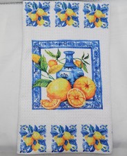 Handmade Lemon Mediterranean Kitchen Towel, Absorbent 16x24 Dish Cloth