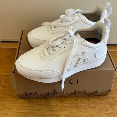 Women's White Loci Fusion Sneakers White Color Leather