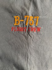 BOEING B-757 FLIGHT CREW vintage t shirt 90s XL stitch letters near mint airline