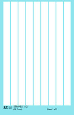 K4 G Scale Water Slide Decals White 1/2 Inch Stripes Set