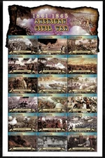 Antigua 2001 - American Civil War - Sheet of 18 Stamps - Scott #2538 - MNH