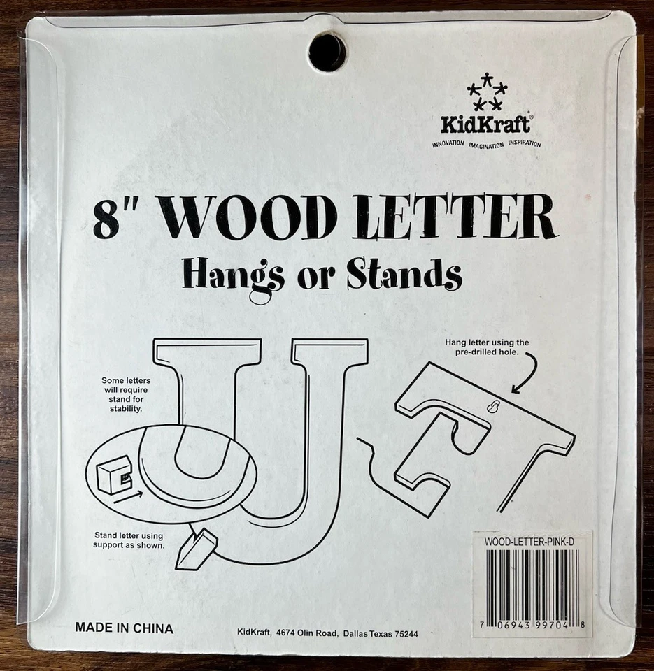 KidKraft Letra de Madera - D - con Percha y Soporte de Madera Decoración de Habitación - TOTALMENTE NUEVO Foto 4 de 4